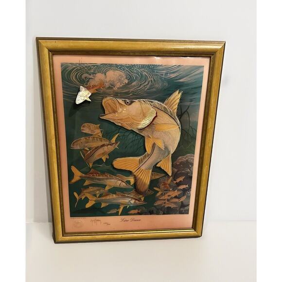 Guy Harvey Signed Art Line Dance #274/950 3D Snook & Amberjack - Picture 1 of 16